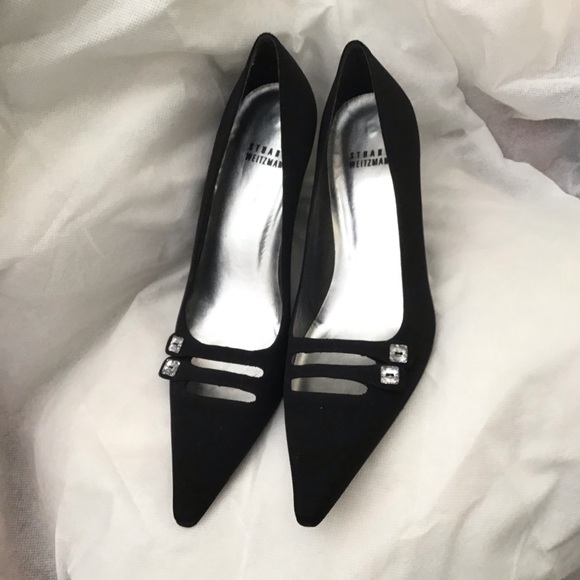 Stuart Weitzman Black Crystal Evening Heels. Size 8.5 - Picture 6 of 9